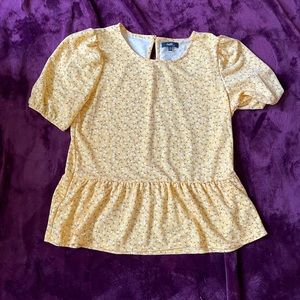 Daisy Print Yellow Top